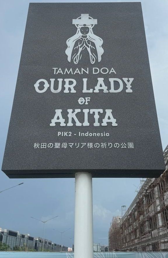 Papan Tanda Taman Doa Our Lady of Akita (2024)