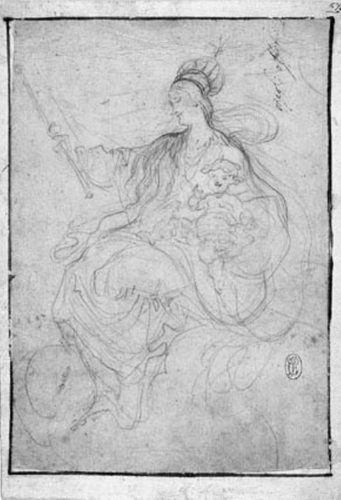Virgin and Child in the clouds