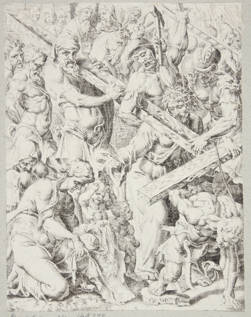 Christ bearing the cross and the miracle of Veronica's cloth