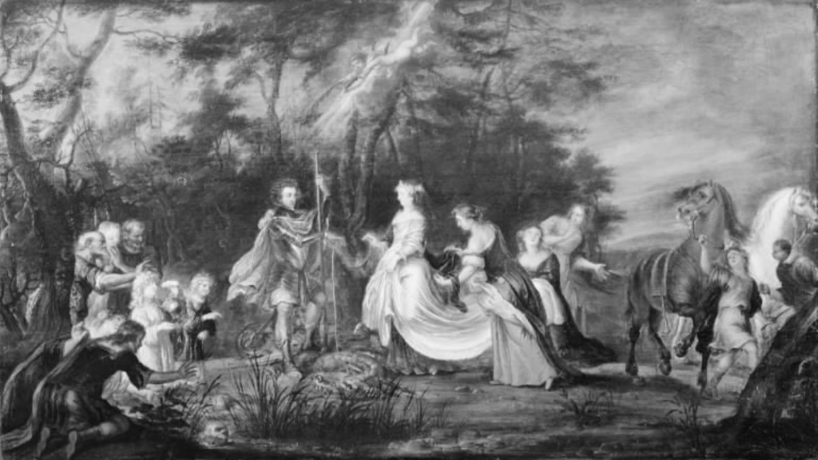 St George Liberating the Princess from the Dragon. Allegory