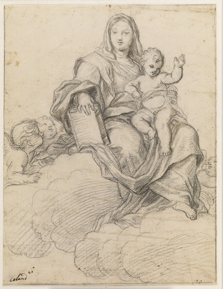 Madonna and Child enthroned in clouds
