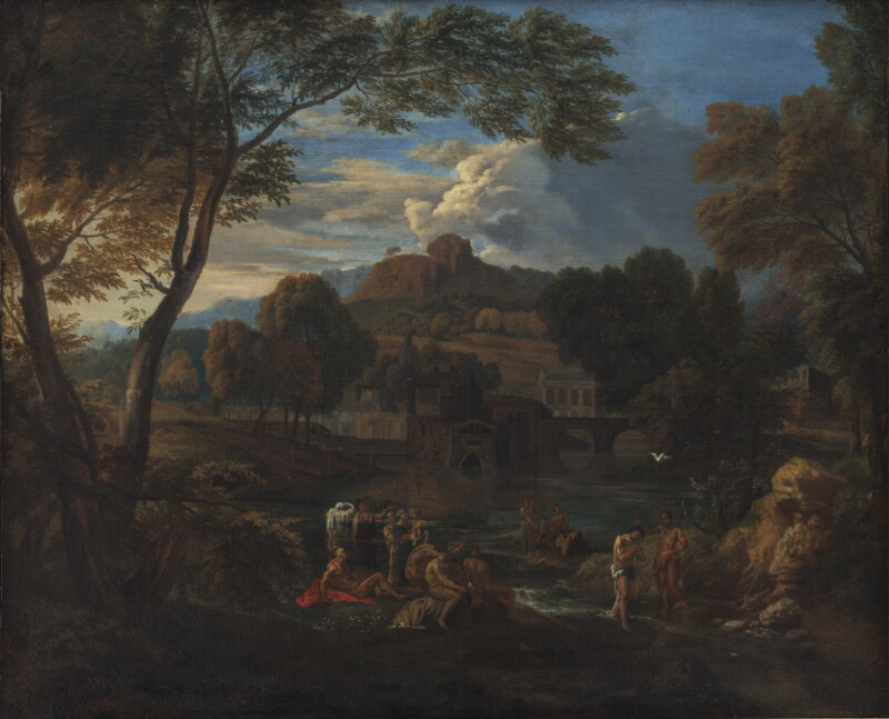 An Italian Landscape with the Baptism of Christ