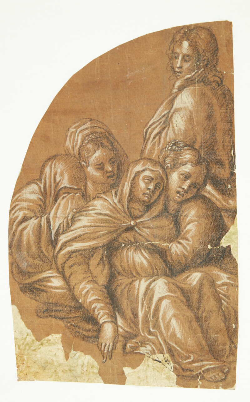 Del af en Pietà (venstre side af en lunettekomposition)