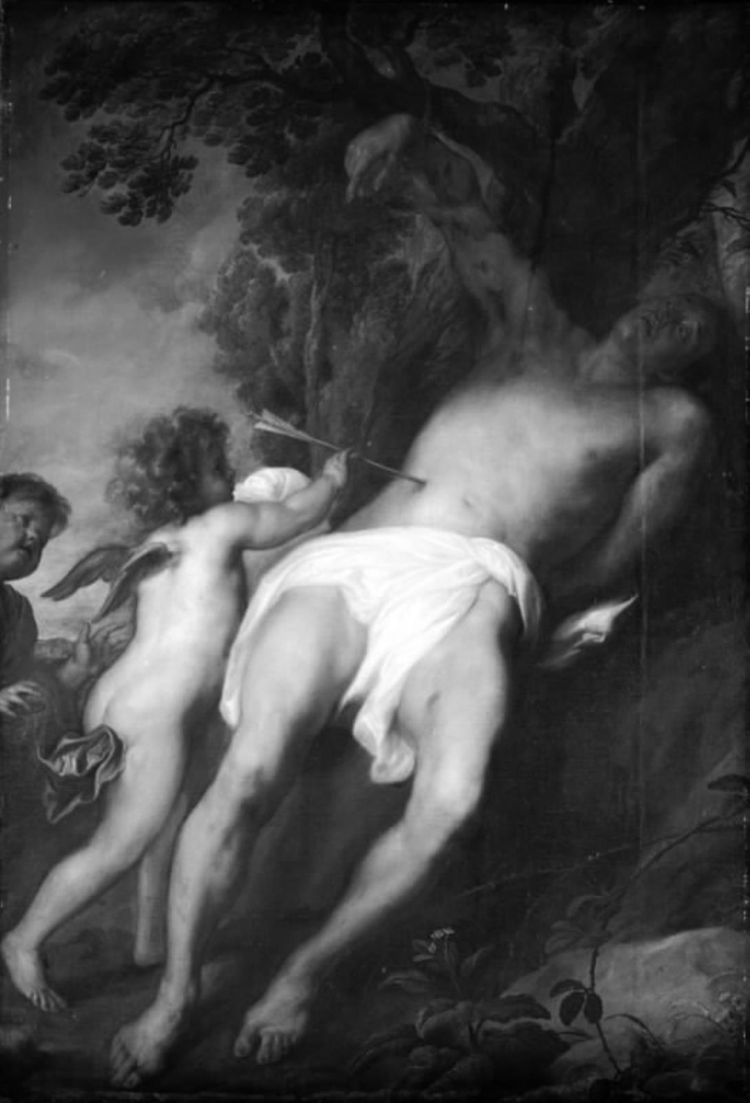 St Sebastian Being Tended by Two Angels