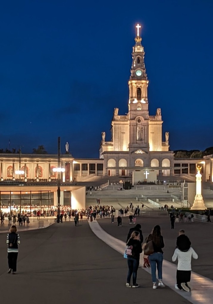 The Sanctuary of Our Lady of Fatima at night