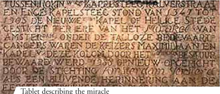 Sculpture of the ancient monstrance which contained the miraculous Host