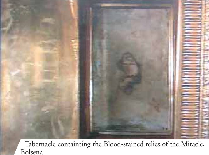Tabernacle containing the Blood-stained relics of the Miracle, Bolsena