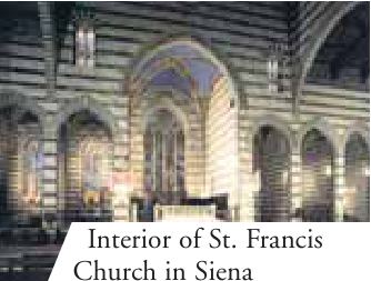 Interior of St. Francis Church in Siena