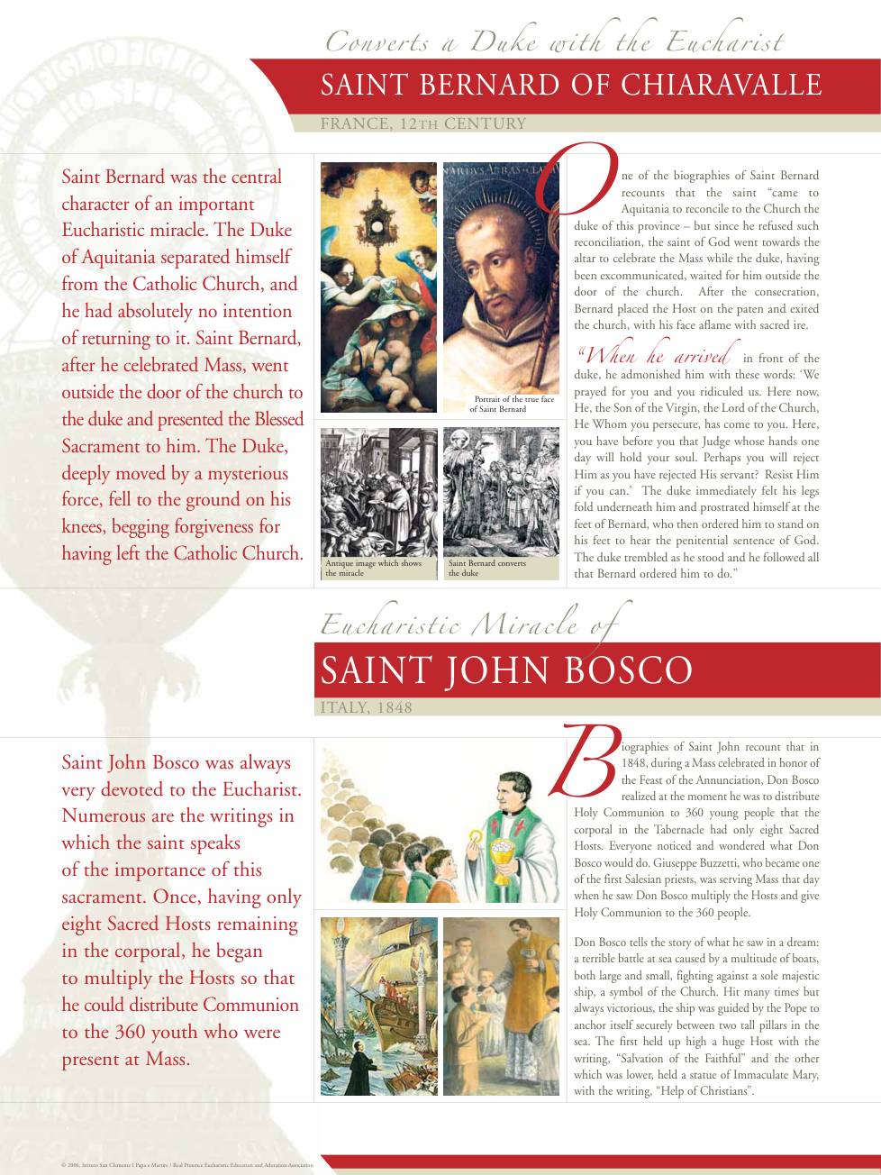 Exhibition panel for Saint Bernard of Chiaravalle
