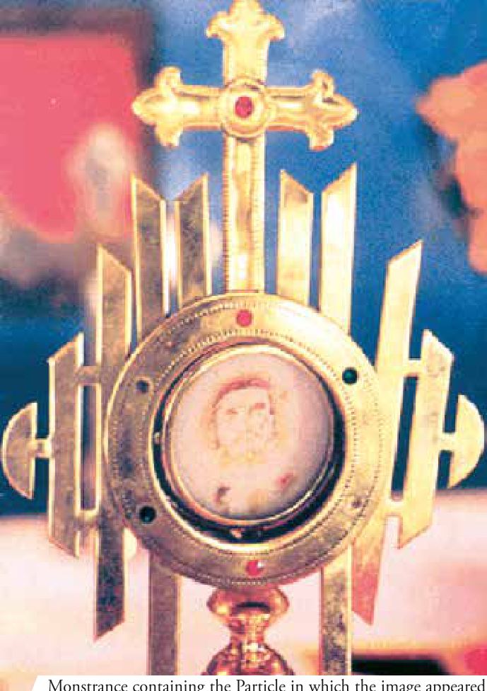 Monstrance containing the Particle in which the image appeared