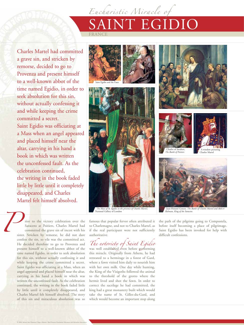 Exhibition panel for Saint Egidio