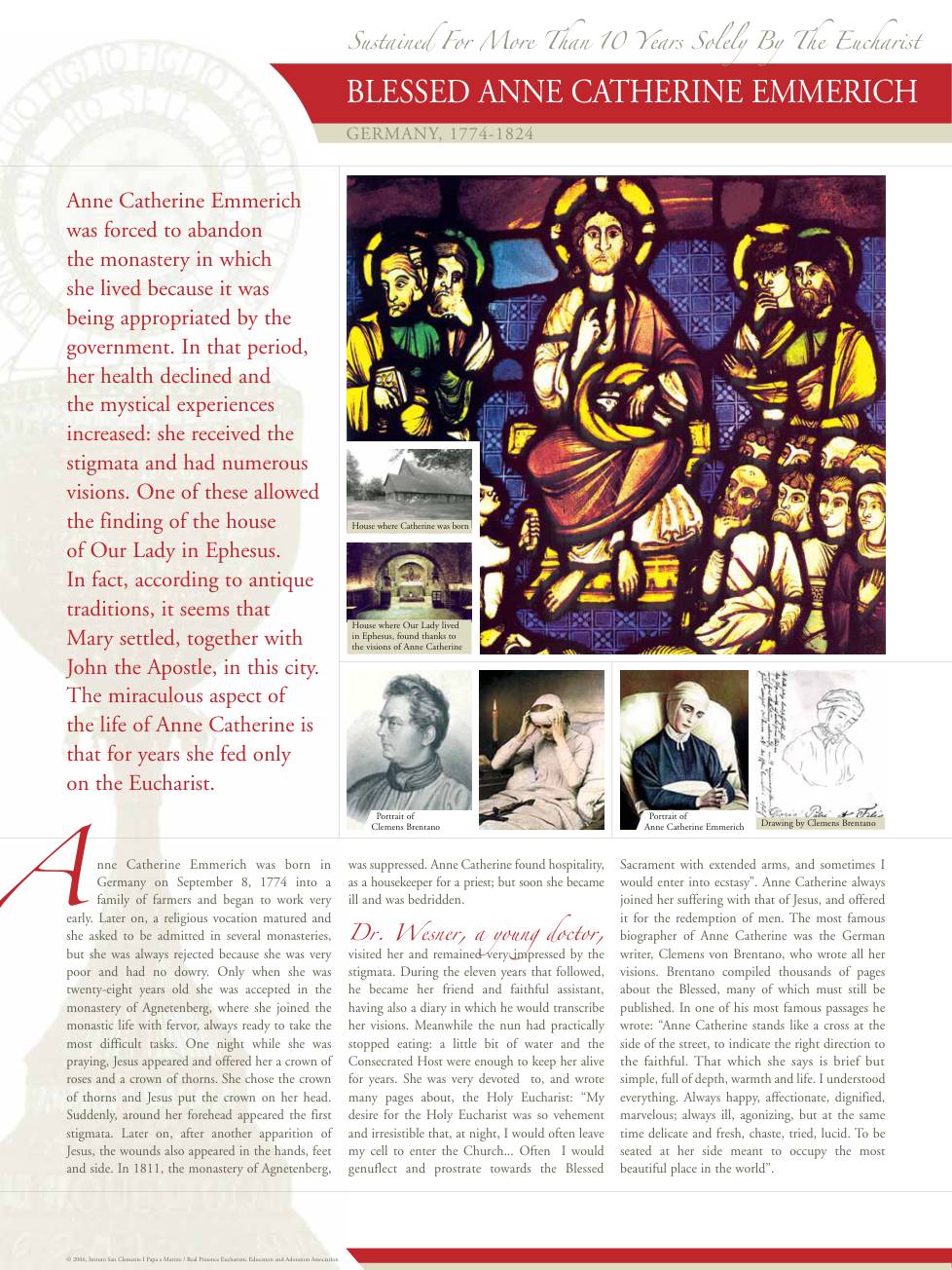 Exhibition panel for Blessed Anne Catherine Emmerich
