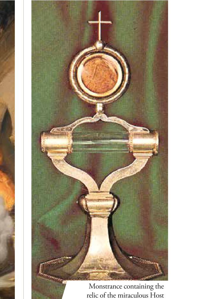 Monstrance containing the relic of the miraculous Host