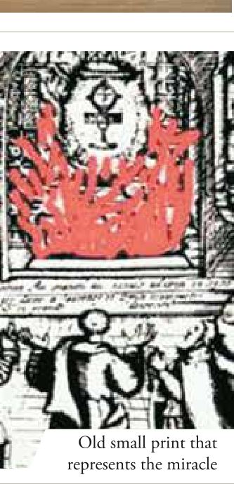 Old small print that represents the miracle