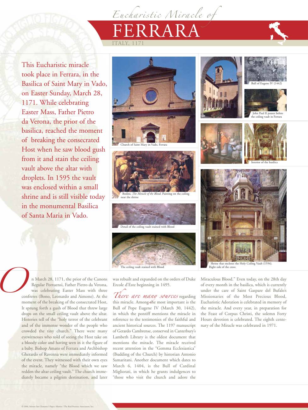 Exhibition panel for Ferrara