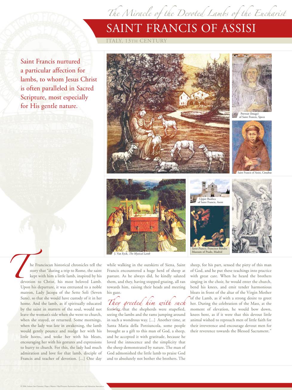 Exhibition panel for Saint Francis of Assisi