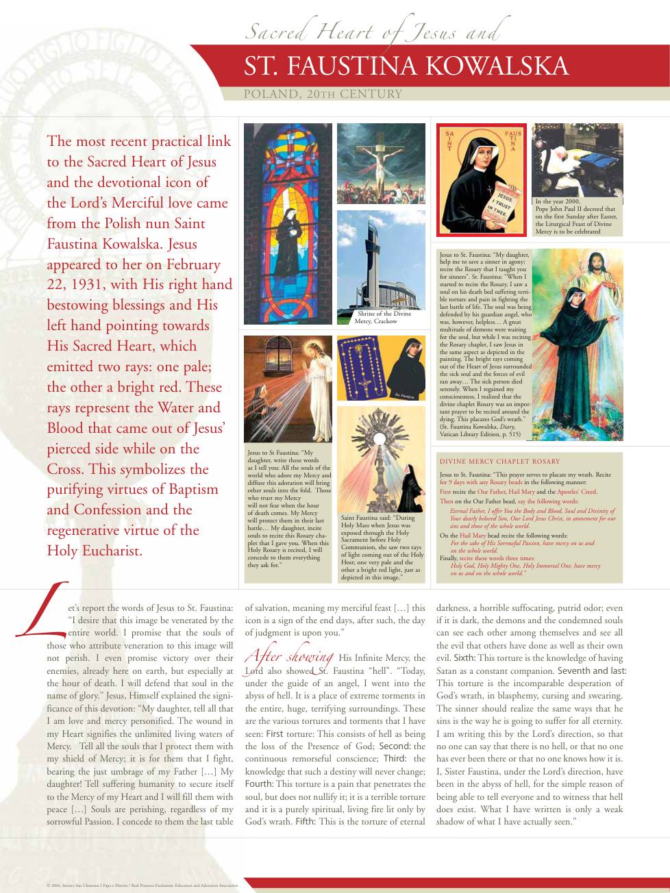 Exhibition panel for Saint Faustina Kowalska