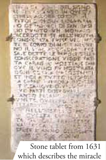 Stone tablet from 1631 which describes the miracle