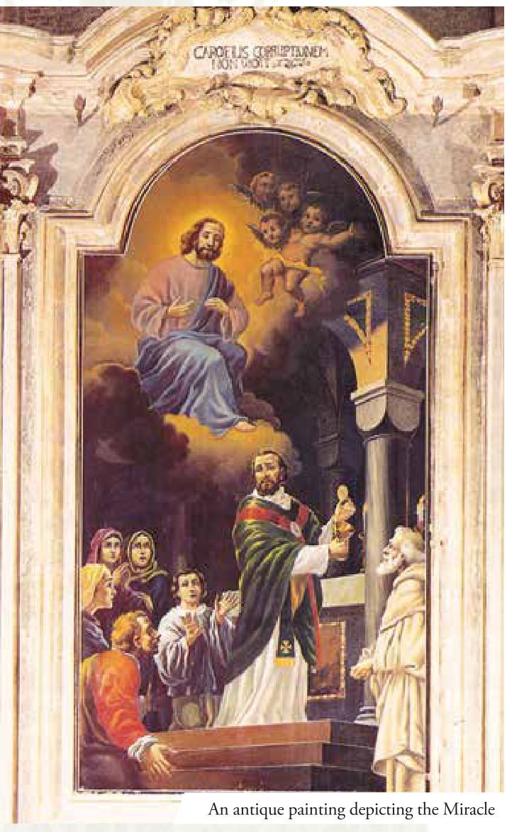 An antique painting depicting the Miracle
