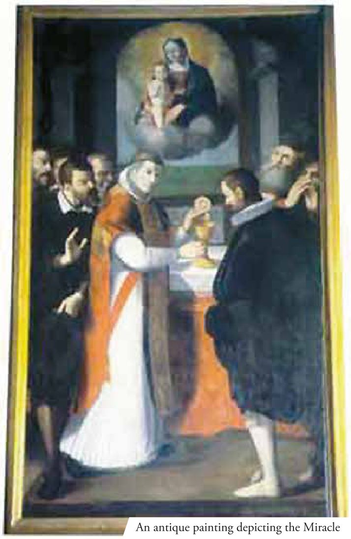 An antique painting depicting the Miracle