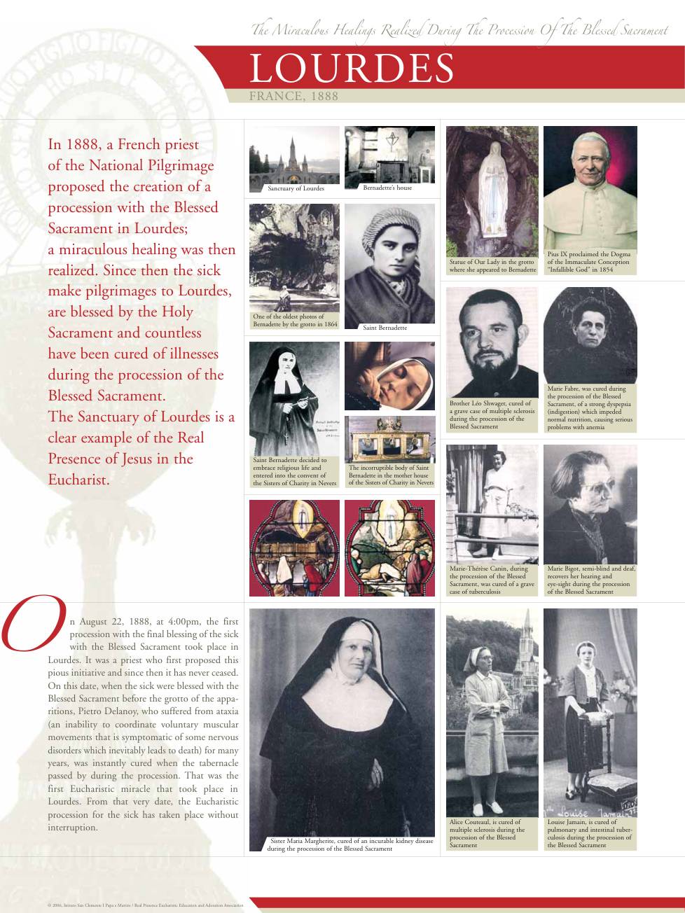 Exhibition panel for Lourdes, France, Saint Bernadette