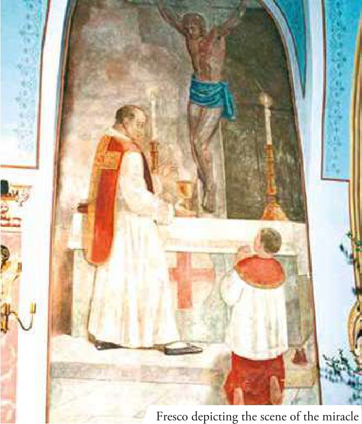 Fresco depicting the scene of the miracle.