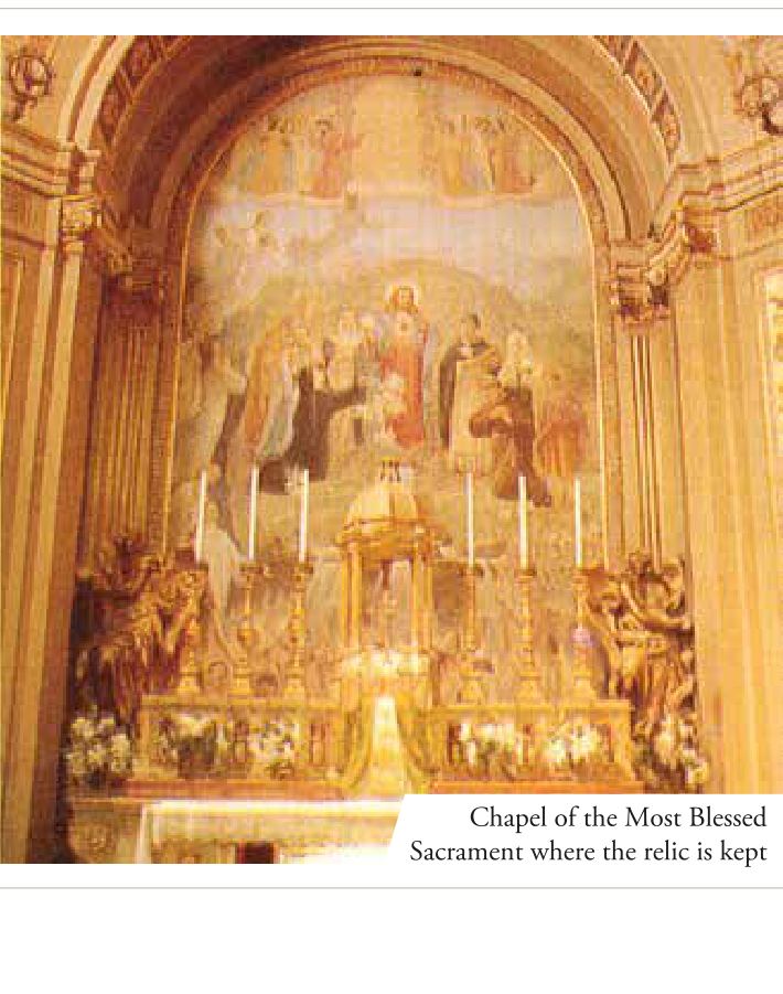 Chapel of the Most Blessed Sacrament where the relic is kept