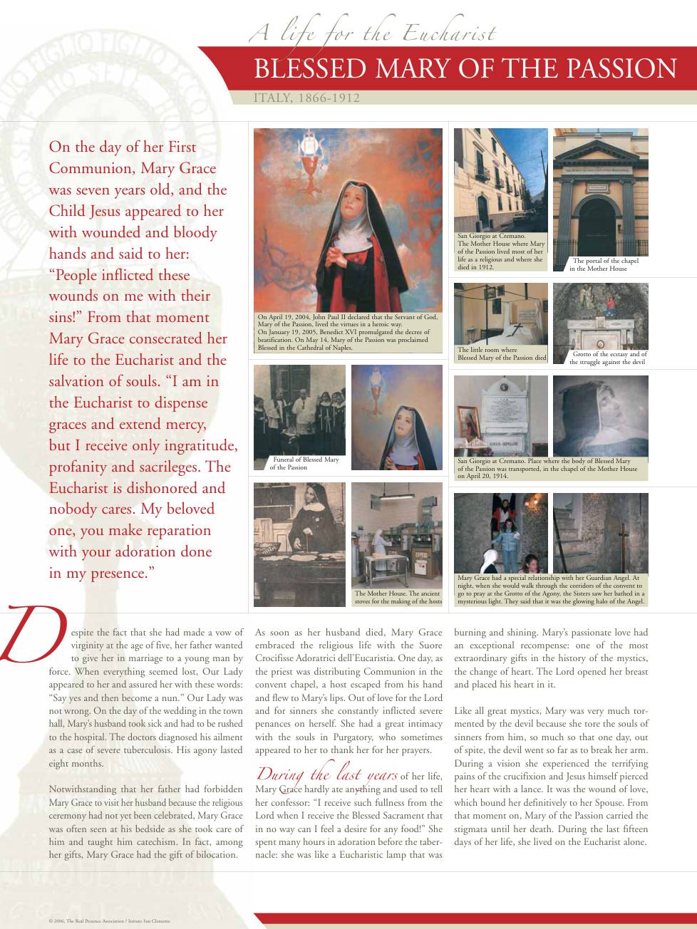 Exhibition panel for Blessed Mary of the Passion
