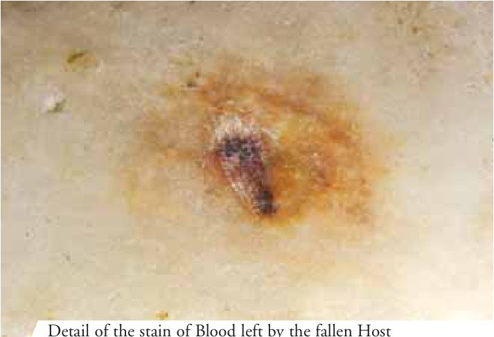 Detail of the stain of Blood left by the fallen Host