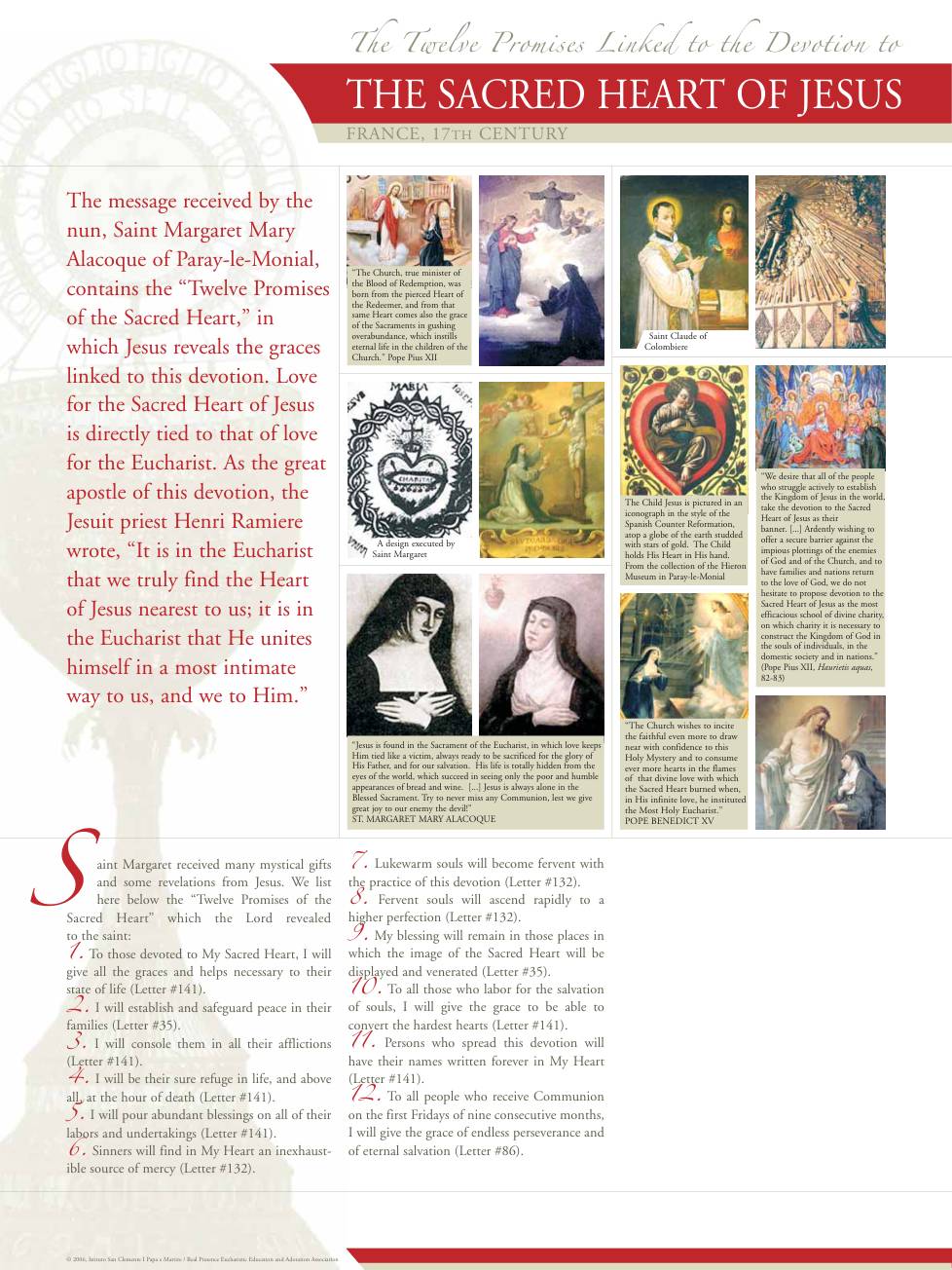 Exhibition panel for Saint Margaret Mary Alacoque – Sacred Heart of Jesus