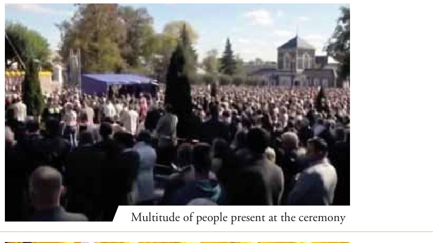 Multitude of people present at the ceremony