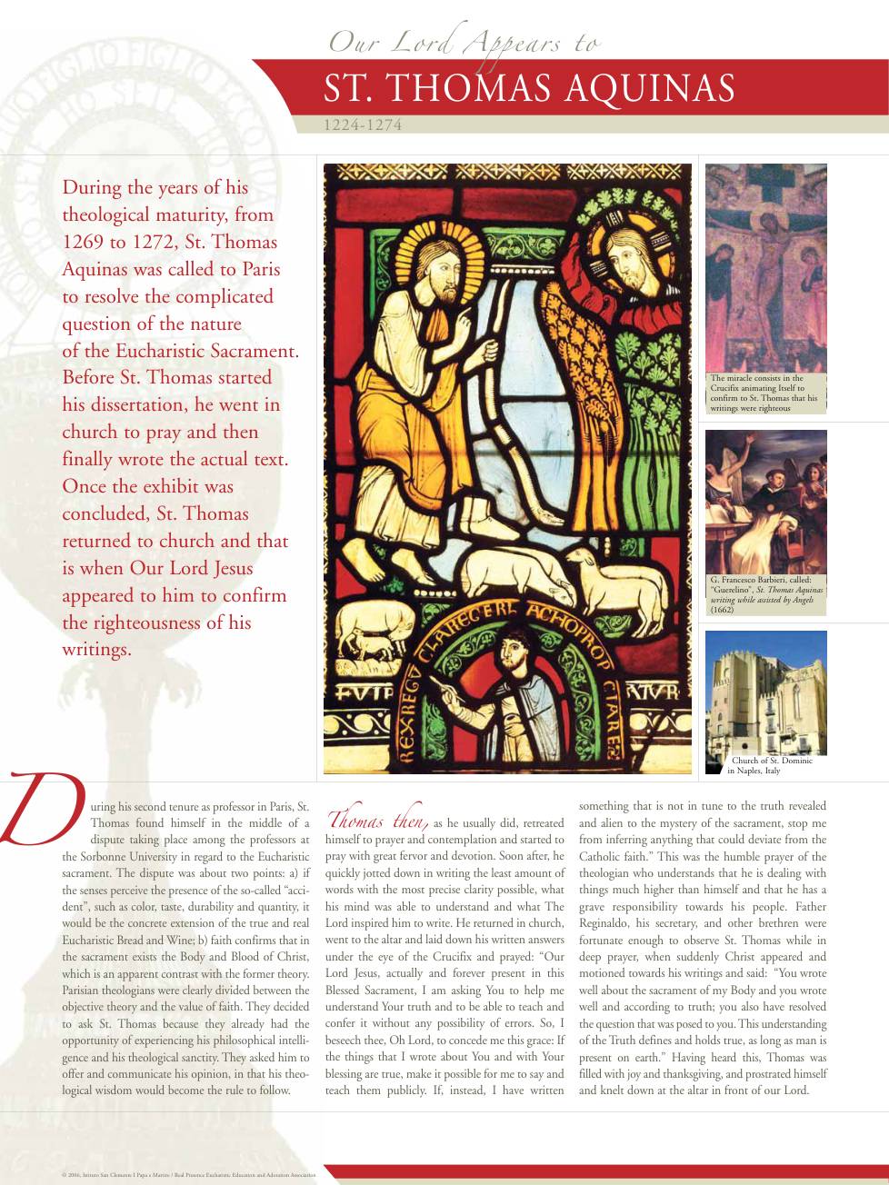 Exhibition panel for Saint Thomas Aquinas