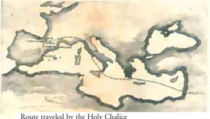 Route traveled by the Holy Chalice