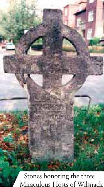 Stones honoring the three Miraculous Hosts of Wilsnack