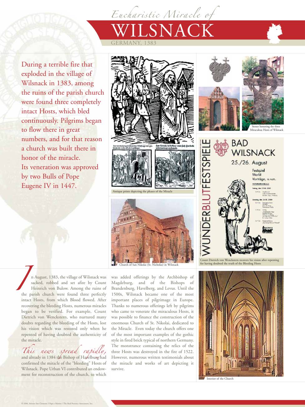 Exhibition panel for Wilsnack